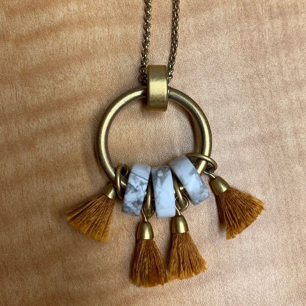Madewell brass necklace with tassels